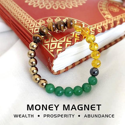 Money Magnet Bracelet for Wealth & Success | Pyrite Crystal Energy Healing