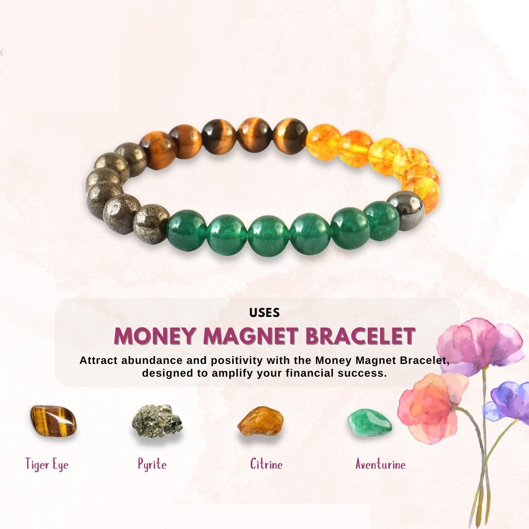 Money Magnet Bracelet for Wealth & Success | Pyrite Crystal Energy Healing