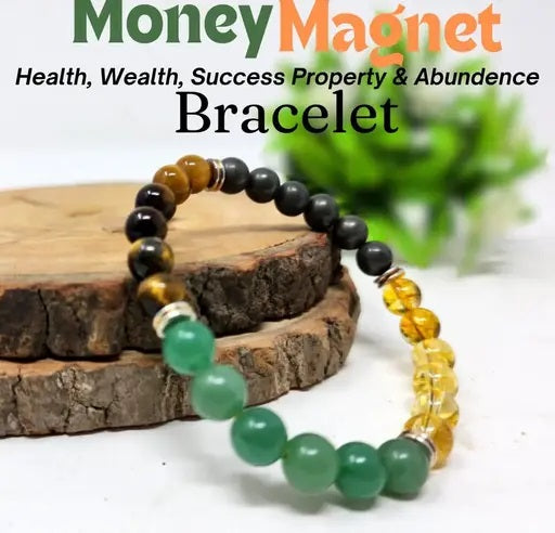 Money Magnet Bracelet for Wealth & Success | Pyrite Crystal Energy Healing
